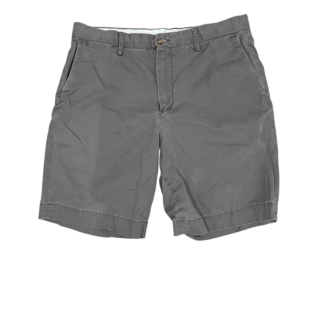 Polo Ralph Lauren Stretch Classic Fit Chino Shorts Mens 33 Gray Flat Front 9"
